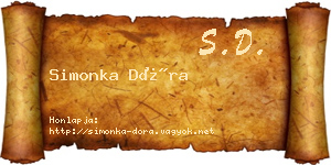 Simonka Dóra névjegykártya